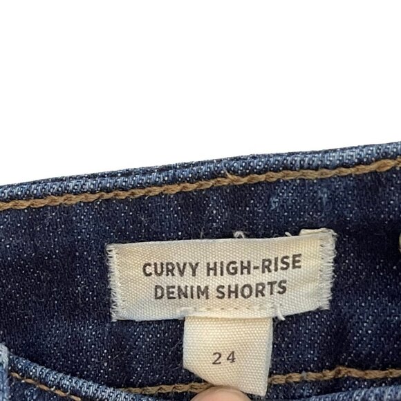 Madewell Curvy High Rise Denim Shorts 24  Raw Hem Canterdale Wash Blue - Picture 6 of 7